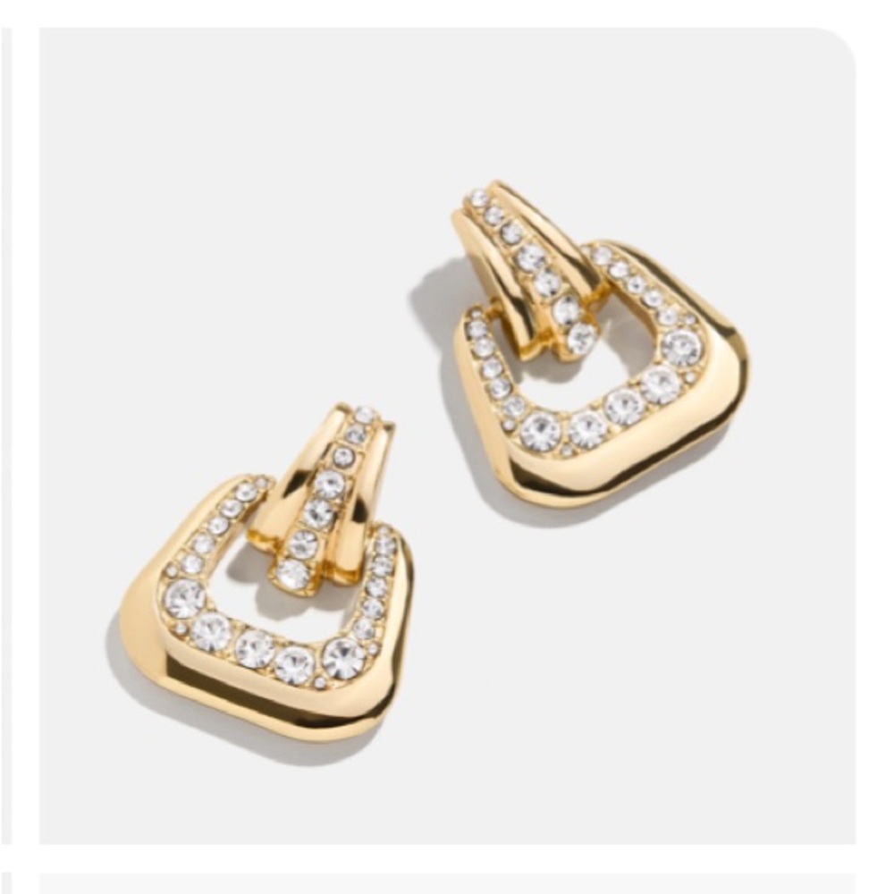 New!! BaubleBar Mila Gold and Pave Earrings